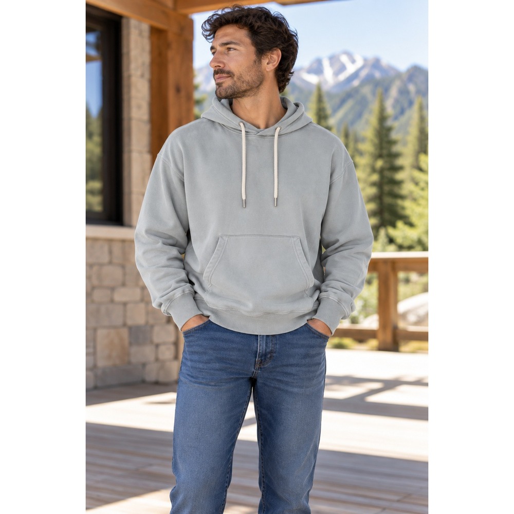 John Elliott Kake Mock Hoodie Glacier Blue Grey Mens Size 2 Medium Streetwear